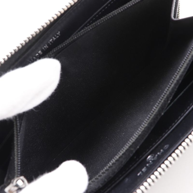 Chanel Brilliant Round Zipper A50106 Enamel Black Ladies Long Wallet