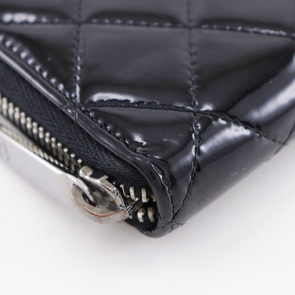 Chanel Brilliant Round Zipper A50106 Enamel Black Ladies Long Wallet