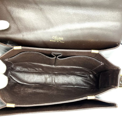 Celine Shoulder Bag Carriage Leather Brown Vintage Ladies Men Fashion Gift USED