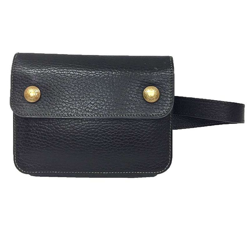 Hermes Pochette Green Waist Pouch Black Serie Vintage Antique Hermes Bag Aq12019