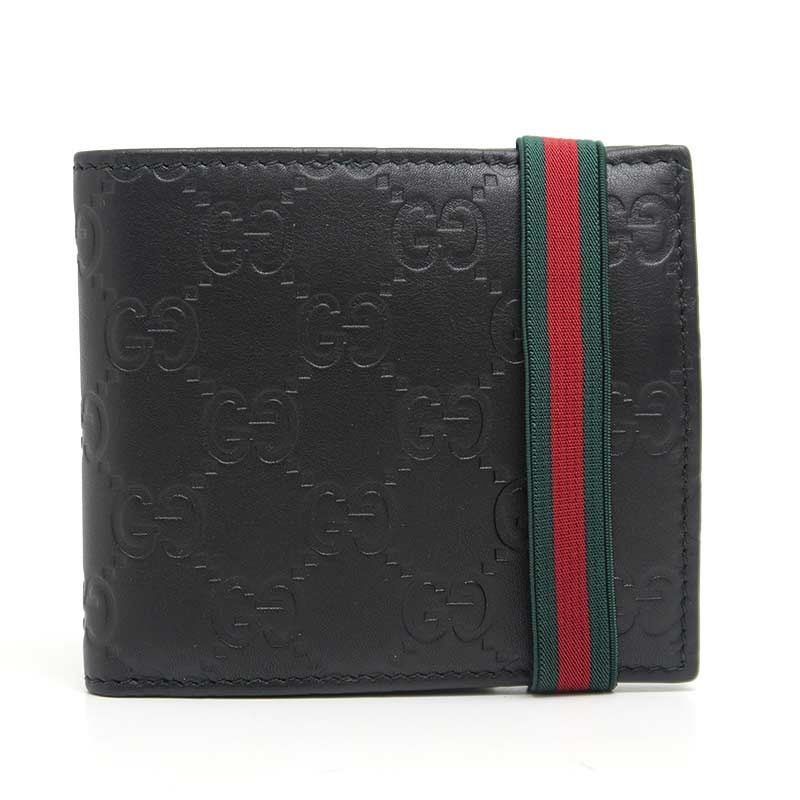 Gucci Bifold Wallet 154443 Leather Guccissima Black
