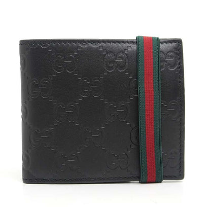 Gucci Bifold Wallet 154443 Leather Guccissima Black