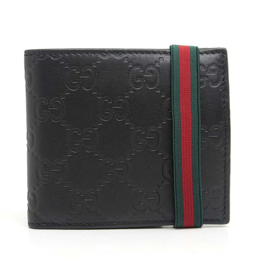 Gucci Bifold Wallet 154443 Leather Guccissima Black
