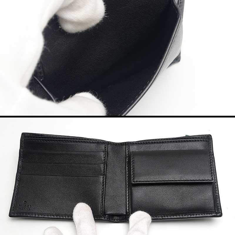 Gucci Bifold Wallet 154443 Leather Guccissima Black
