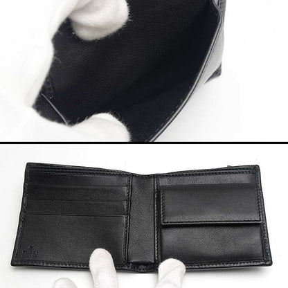 Gucci Bifold Wallet 154443 Leather Guccissima Black