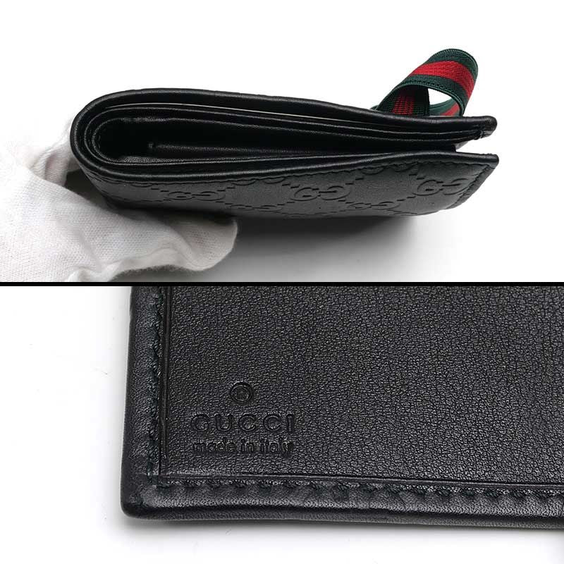 Gucci Bifold Wallet 154443 Leather Guccissima Black
