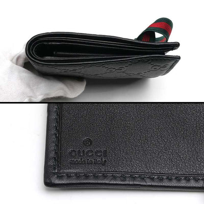Gucci Bifold Wallet 154443 Leather Guccissima Black