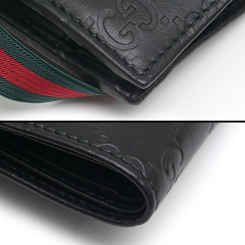 Gucci Bifold Wallet 154443 Leather Guccissima Black