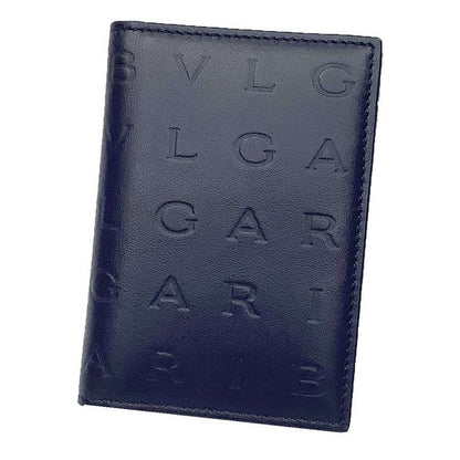 Bvlgari Bulgari Leather Card Case 292912 Bulgari Logo Infinitum Navy Unused