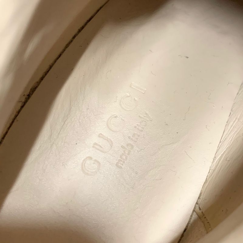 Gucci Boots Short Boots Shoes Leather Black GG Supreme Lace Up