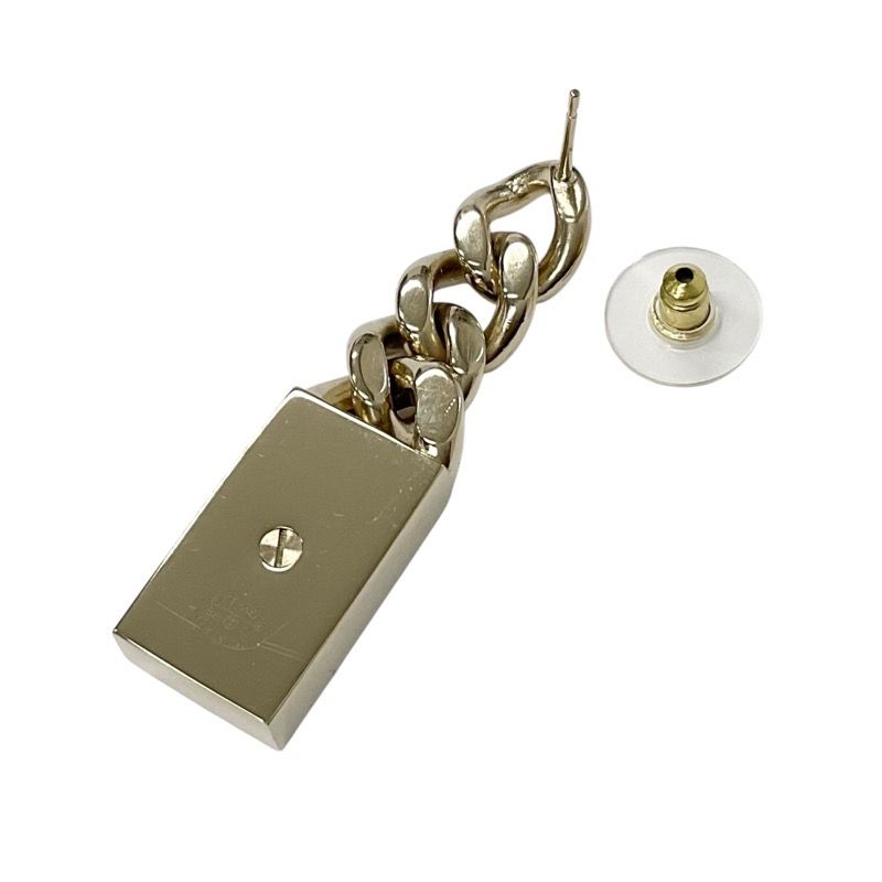 Chanel Earrings Earring Gold Coco Mark Chain Rhinestone