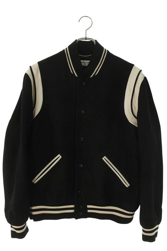 Saint Laurent Paris 354718y180w Teddy Leather Trimmed Stajan Blouson Men's 52