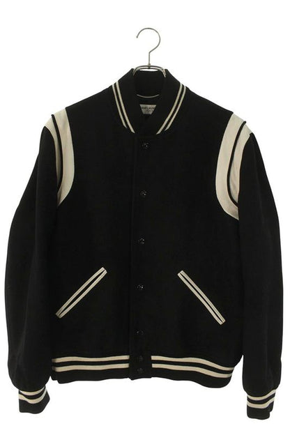 Saint Laurent Paris 354718y180w Teddy Leather Trimmed Stajan Blouson Men's 52