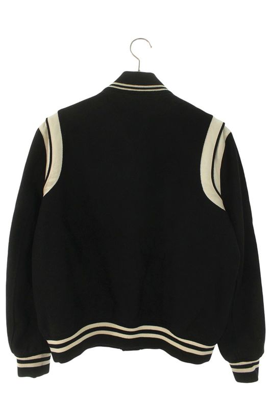 Saint Laurent Paris 354718y180w Teddy Leather Trimmed Stajan Blouson Men's 52