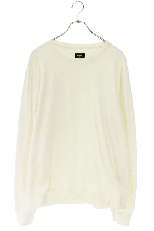 Fendi Fy0178 AKDO Zucca Pattern Terry Long Sleeve Cut And Sewn Men's XL