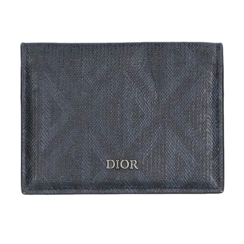 Dior Diamond Logo Leather Card Case Men's