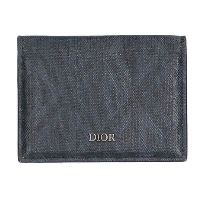 Dior Diamond Logo Leather Card Case Men's