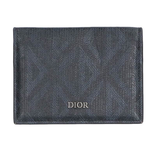 Dior Diamond Logo Leather Card Case Men's