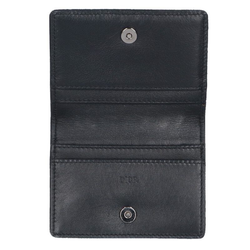 Dior Diamond Logo Leather Card Case Men's