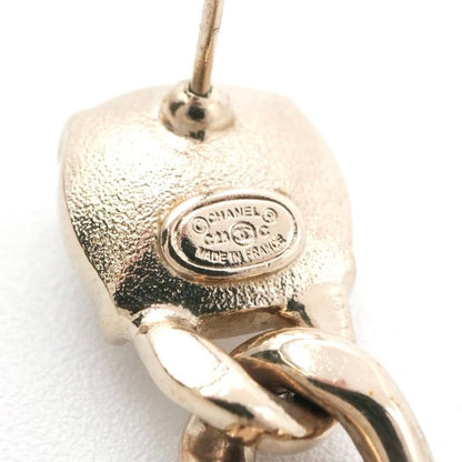 Chanel Earrings Earring Gold Coco Mark Rhinestone Bijou