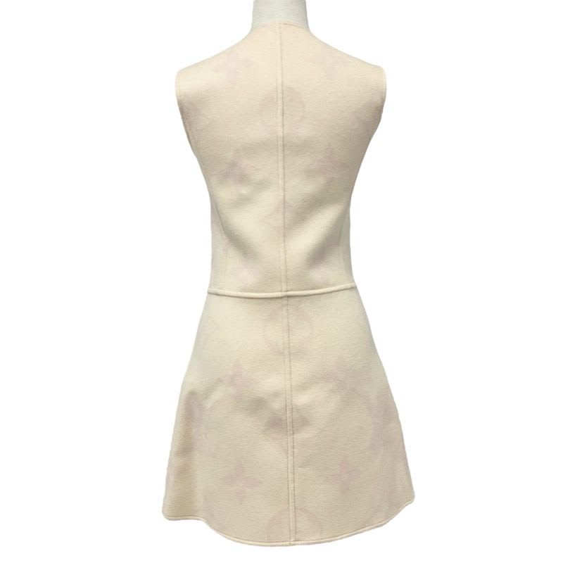 Louis Vuitton Dress Beige Pink Giant Monogram Center Zip Sleeveless