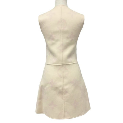 Louis Vuitton Dress Beige Pink Giant Monogram Center Zip Sleeveless