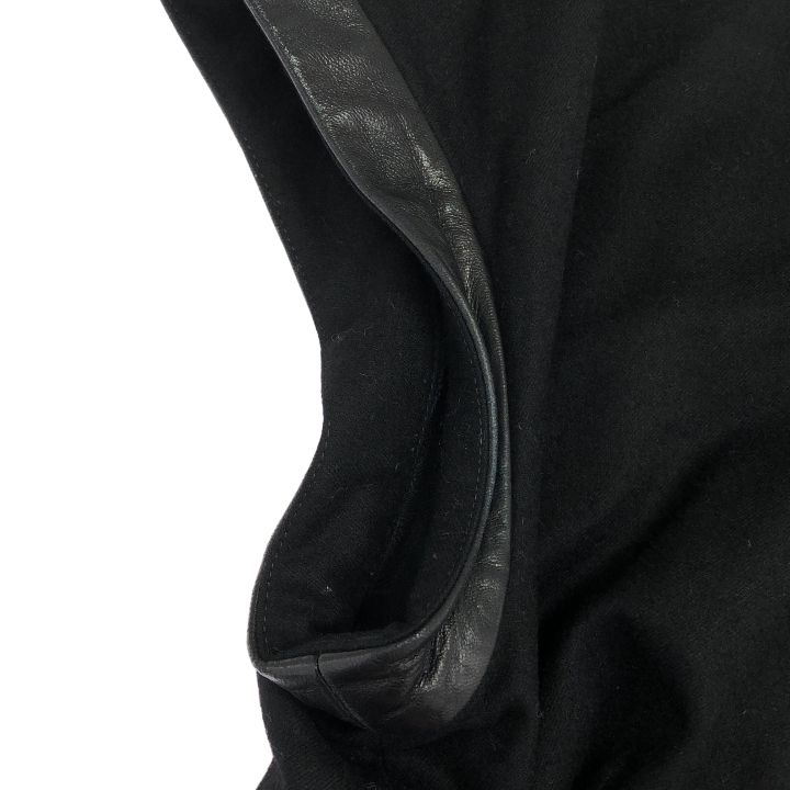 Celine ③ 6D33 2494 Wool Piping Dress Women's Black 38