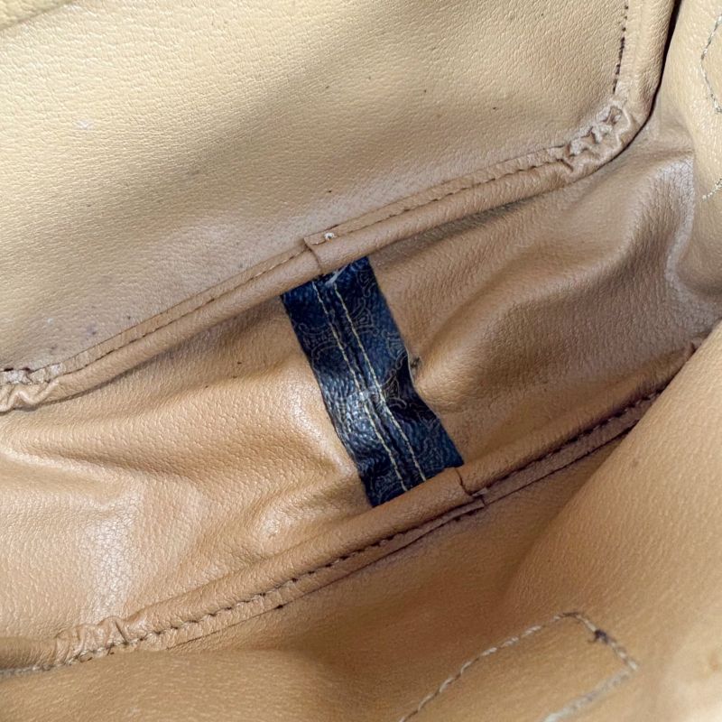 Celine 2WAY Mini Shoulder Bag Macadam Pattern Brown Pvcleather Handbag Pochette