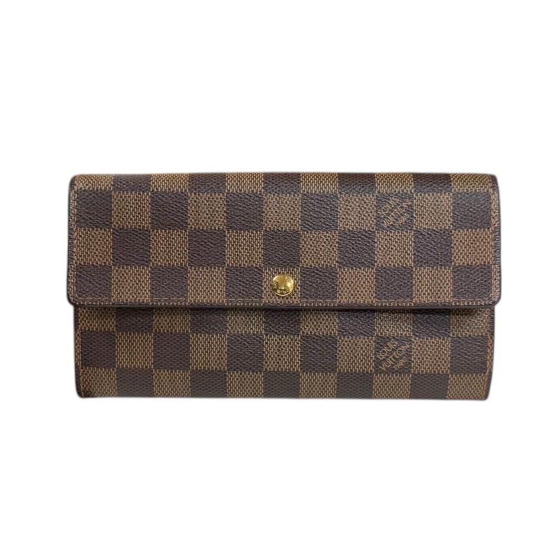 Louis Vuitton Portefeuille Sarah Damier Long Wallet Damier Canvas N61734 Unisex