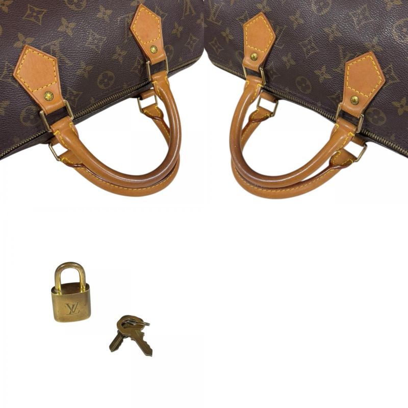 Louis Vuitton Speedy 30 Monogram Handbag Monogram Canvas M41108 Brown Women