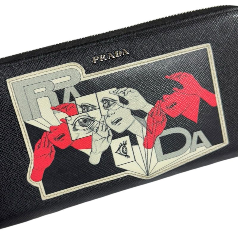 Prada Comic Collection Saffiano Long Wallet Leather 1ml506 Ladies Prada