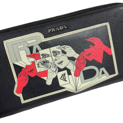 Prada Comic Collection Saffiano Long Wallet Leather 1ml506 Ladies Prada