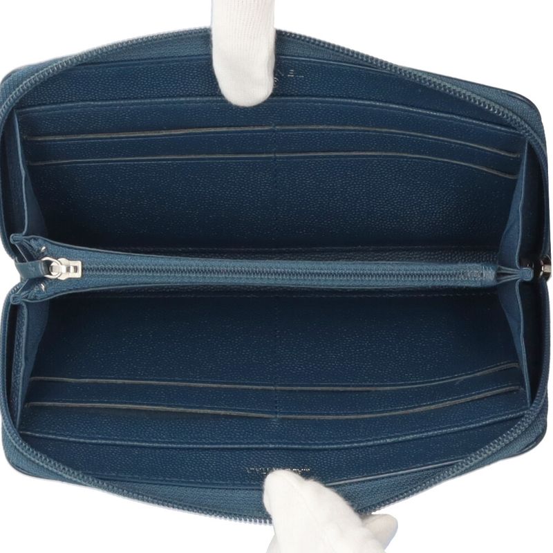 Chanel Coco Button Long Wallet Leather Ladies Chanel Preowned Chanel