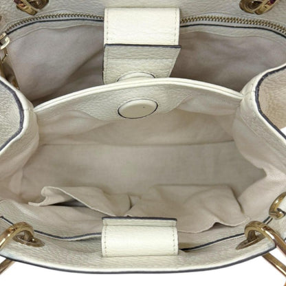 Gucci Bamboo Shoulder Bag Leather 336032 White Ladies Gucci Preowned Gucci