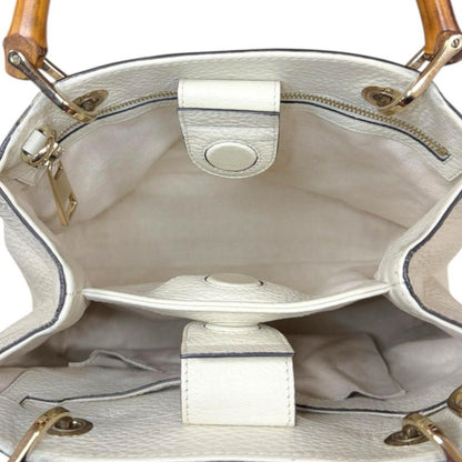 Gucci Bamboo Shoulder Bag Leather 336032 White Ladies Gucci Preowned Gucci