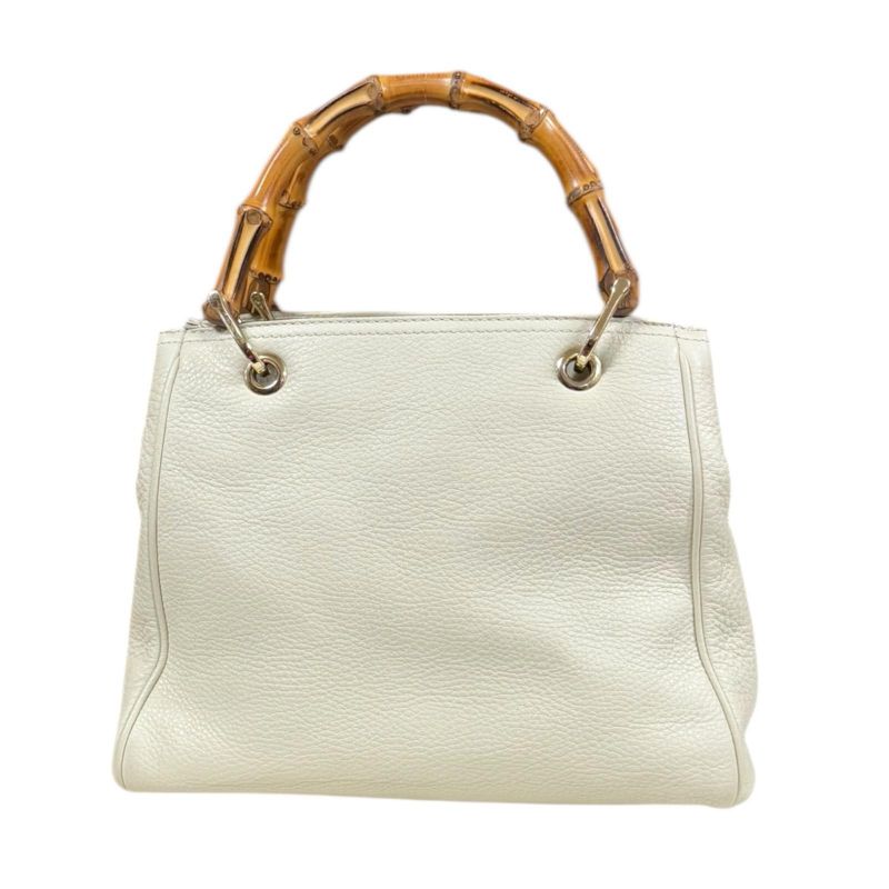 Gucci Bamboo Shoulder Bag Leather 336032 White Ladies Gucci Preowned Gucci