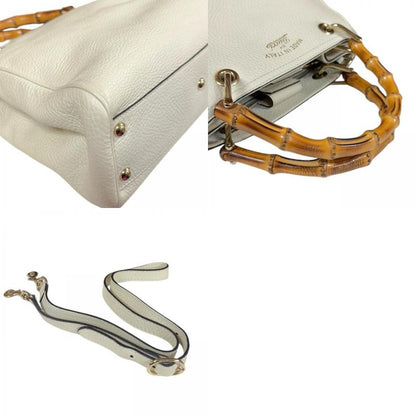 Gucci Bamboo Shoulder Bag Leather 336032 White Ladies Gucci Preowned Gucci