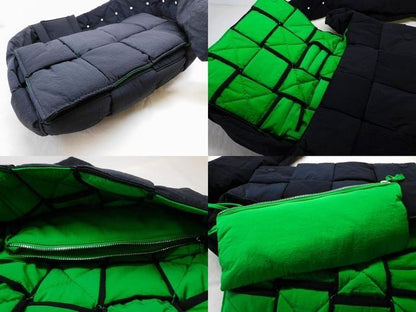 Bottega Veneta - Padded Tech Cassette Shoulder Bag 749880 Nylon Black And Green