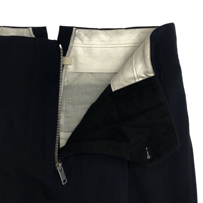 Celine ③ 2 1Q02 7109 Celine Zip-up Wool Wide Pants Women's Navy 34