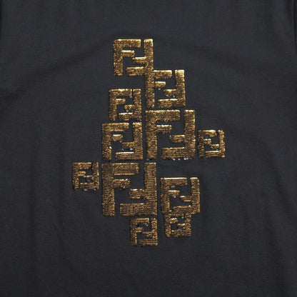 Fendi Short Sleeve T-shirt Size S FF Double F Sequins Crewneck Made In Italy