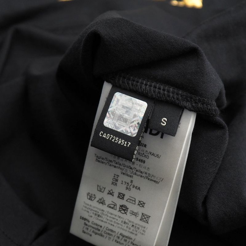 Fendi Short Sleeve T-shirt Size S FF Double F Sequins Crewneck Made In Italy