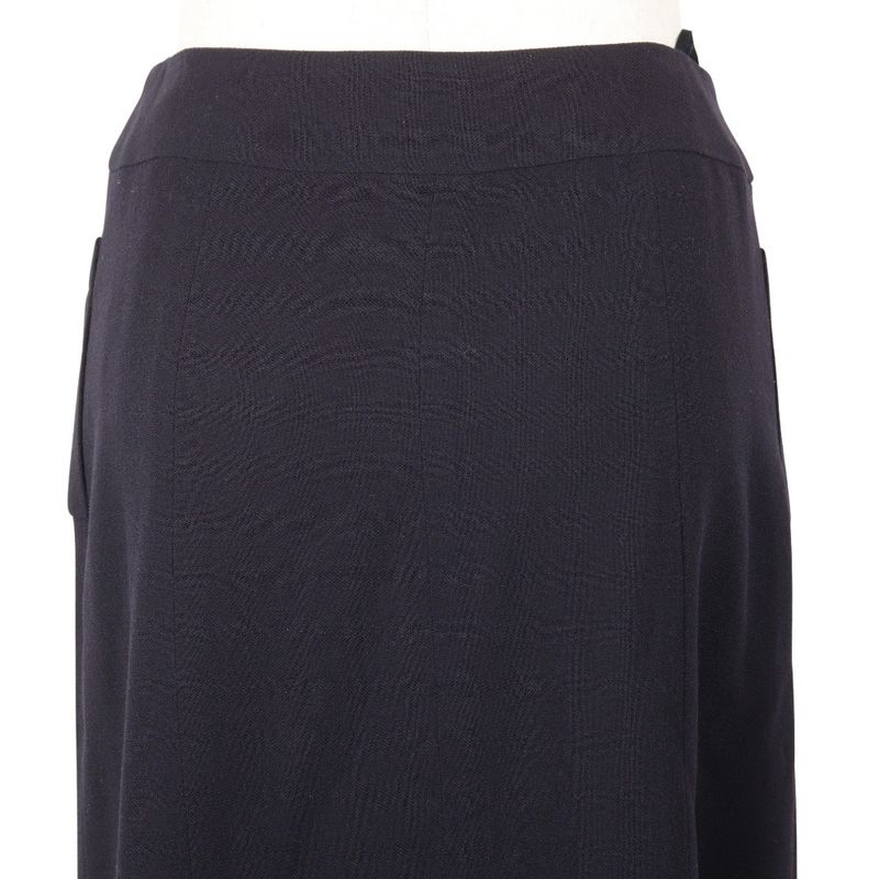 Chanel Coco Mark Double Button Vintage P07931v04916 97P Wool Navy Blue Women's