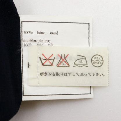 Chanel Coco Mark Double Button Vintage P07931v04916 97P Wool Navy Blue Women's