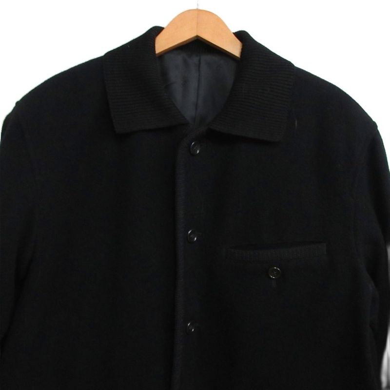 Christian DIOR Monsieur Monsier 90s Vintage Wool Melton Half Coat Blouson Black