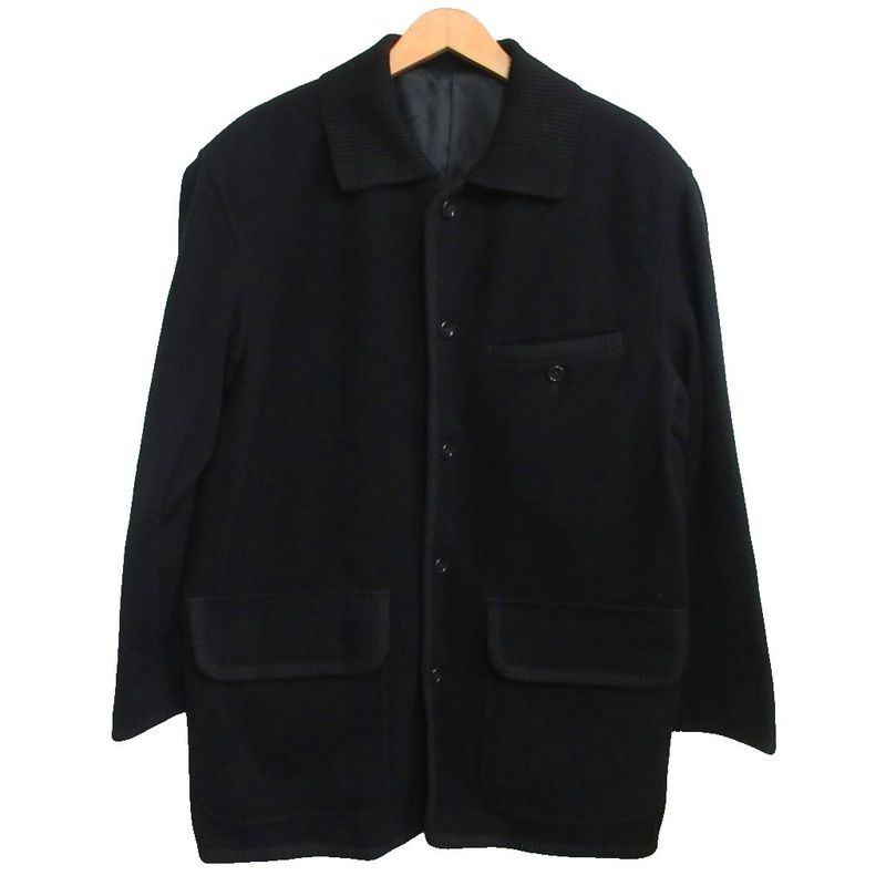 Christian DIOR Monsieur Monsier 90s Vintage Wool Melton Half Coat Blouson Black