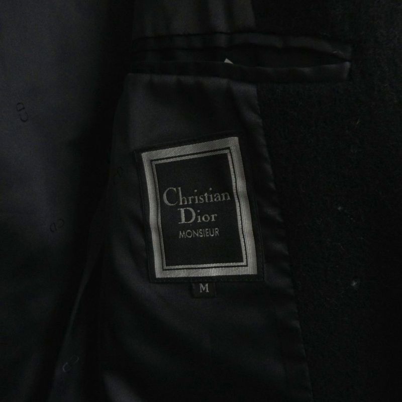 Christian DIOR Monsieur Monsier 90s Vintage Wool Melton Half Coat Blouson Black