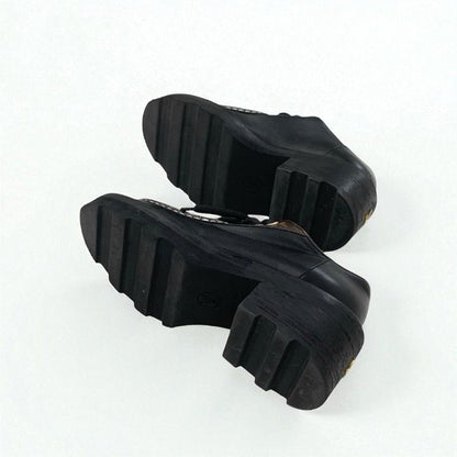 Louis Vuitton Bobur Line Loafers Leather Shoes Leather Black Brown Derby Shoes