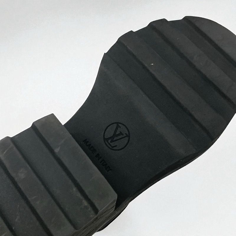 Louis Vuitton Bobur Line Loafers Leather Shoes Leather Black Brown Derby Shoes