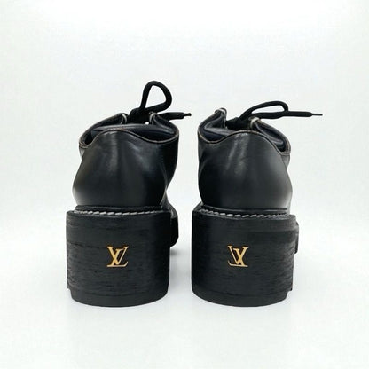 Louis Vuitton Bobur Line Loafers Leather Shoes Leather Black Brown Derby Shoes