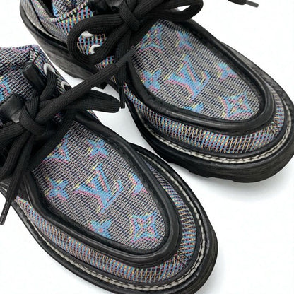 Louis Vuitton Bobur Line Monogram Loafers Leather Shoes Leather Black Multicolor